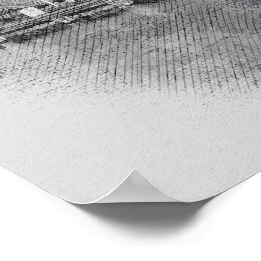 Watercolor Netherlands Windmill – Dutch ポスター (角)