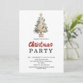Watercolor Neutral Boho Holiday Party Invitation 招待状 (スタンド正面)
