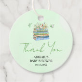 Watercolor New Chapter Begins green baby shower フェイバータグ (正面)
