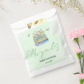 Watercolor New Chapter Begins green baby shower フェイバーバッグ (封をした状態)