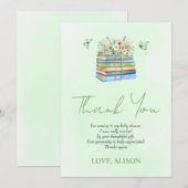 Watercolor New Chapter green baby shower Thank You サンキューカード (正面/裏面)