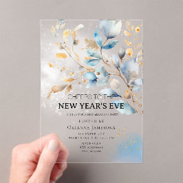 Watercolor New Year's Eve Party アクリル招待状
