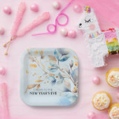 Watercolor New Year's Eve Party  ペーパープレート (パーティー)