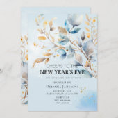 Watercolor New Year's Eve Party  招待状 (正面/裏面)