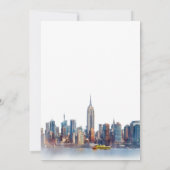 Watercolor New York City Destination Wedding セーブザデート (裏面)