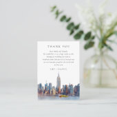 Watercolor New York City Wedding Thank You プレイスカード (スタンド正面)
