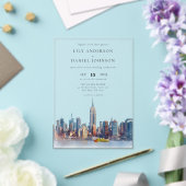 Watercolor New York Destination Wedding アクリル招待状 (インサイチュ (ウェディング))