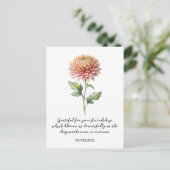 WATERCOLOR NOVEMBER CHRYSANTHEMUM BIRTH FLOWER ポストカード (スタンド正面)