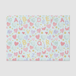 Watercolor Nursery Alphabet & Hearts pattern 薄葉紙