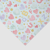 Watercolor Nursery Alphabet & Hearts pattern 薄葉紙 (詳細)