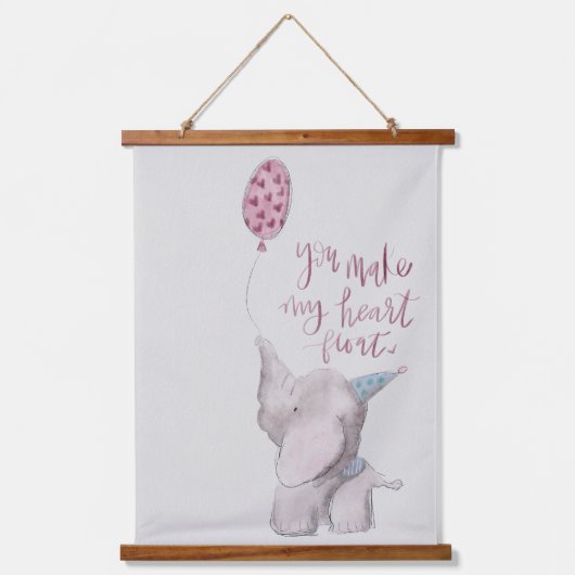 Watercolor Nursery Animals 吊り下げ型タペストリー (正面)