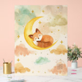 Watercolor Nursery Sign | Sleeping Baby Fox & Moon アクリルサイン (ウェディング)