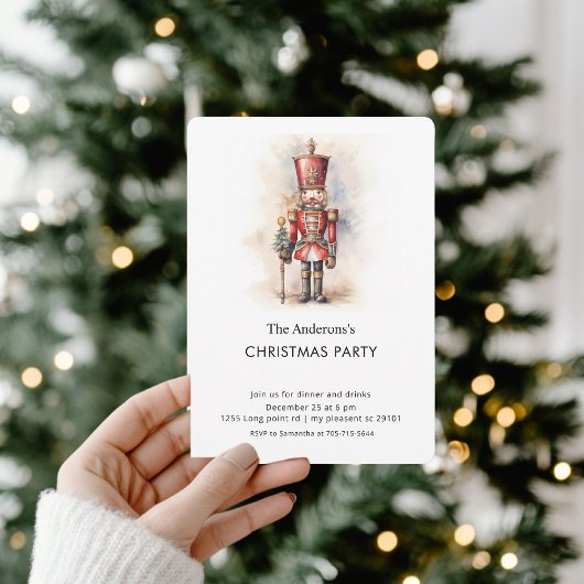 Watercolor Nutcracker Christmas Party  招待状