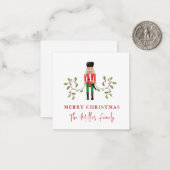 Watercolor Nutcracker Soldier Christmas ノートカード (正面/裏面インサイチュ)