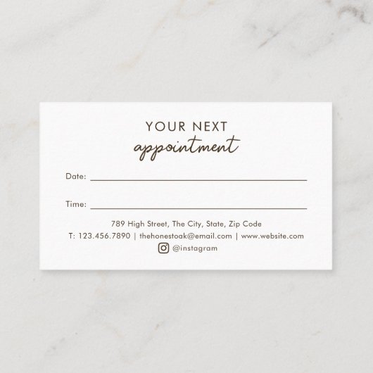 Watercolor Oak Tree Modern Elegant Script  予約カード (裏面)