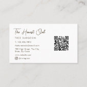  Watercolor Oak Tree Modern Elegant Script 名刺 (裏面)