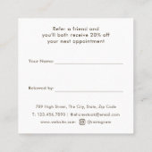 Watercolor Oak Tree Modern Elegant Script 紹介カード (裏面)