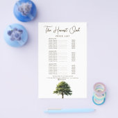 Watercolor Oak Tree Modern Elegant Service Menu チラシ (シングル)