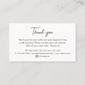 Watercolor Oak Tree Modern Elegant Thank You 名刺 (裏面)