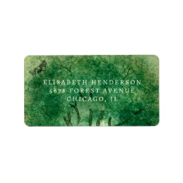 Watercolor Oak Tree Retro Rustic Family Reunion ラベル