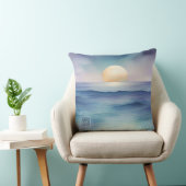Watercolor Ocean at Twilight Nursery Pillow クッション (椅子)