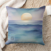 Watercolor Ocean at Twilight Nursery Pillow クッション (ブランケット)