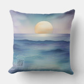 Watercolor Ocean at Twilight Nursery Pillow クッション (正面)