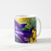 Watercolor Ocean Dolphins Tropical Flowers コーヒーマグカップ (正面右)