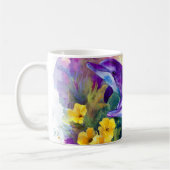 Watercolor Ocean Dolphins Tropical Flowers コーヒーマグカップ (左)