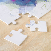 Watercolor Ocean Dolphins Tropical Flowers ジグソーパズル (側面)