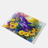 Watercolor Ocean Dolphins Tropical Flowers ドアマット (アングル)