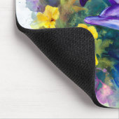 Watercolor Ocean Dolphins Tropical Flowers マウスパッド (コーナー)