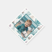 Watercolor Ocean Scene Photo スタンダードカクテルナプキン (角)