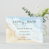 Watercolor Ocean Sea Summer Beach Photo  セーブザデート (スタンド正面)