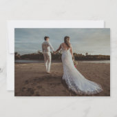 Watercolor Ocean Sea Summer Beach Photo  セーブザデート (裏面)