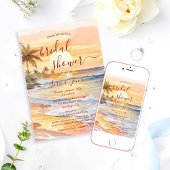 Watercolor Ocean Seaside Beach Bridal Shower 招待状