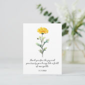 WATERCOLOR OCTOBER MARIGOLD BIRTH FLOWER POSTCARD ポストカード (スタンド正面)