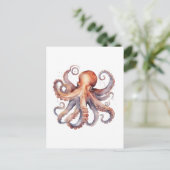 Watercolor Octopus ポストカード (スタンド正面)