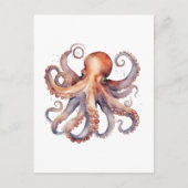 Watercolor Octopus ポストカード (正面)