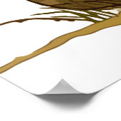 Watercolor of a orange cat tracked logger ポスター (角)