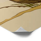 Watercolor of a orange cat tracked logger ポスター (角)