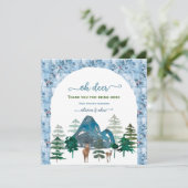 Watercolor oh deer baby boy shower thank you サンキューカード (スタンド正面)