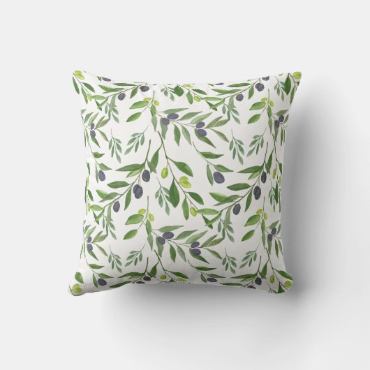 Watercolor Olive  クッション (裏面)