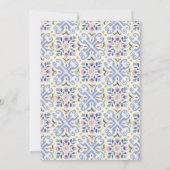 Watercolor Olive Blue tile Greece Wedding  招待状 (裏面)