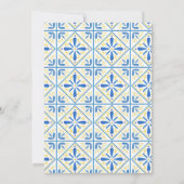 Watercolor Olive Blue tile Greece Wedding  Invitat 招待状 (裏面)