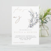 Watercolor Olive Branch Photo Wedding Invitation 招待状 (スタンド正面)