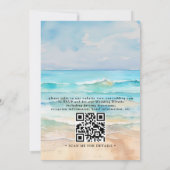 Watercolor On The Beach Budget QR Code Wedding 招待状 (裏面)