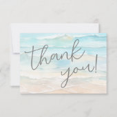 Watercolor On The Beach Wedding サンキューカード (正面)