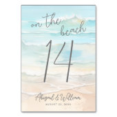 Watercolor On The Beach Wedding テーブルナンバー (正面)