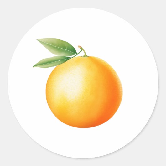 Watercolor Orange ラウンドシール (正面)